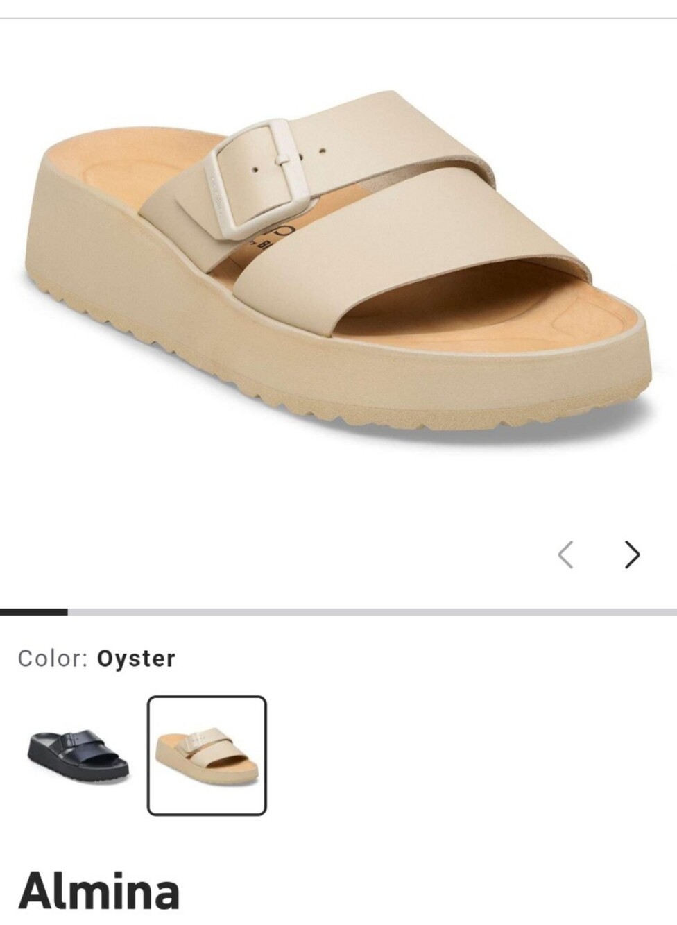 Birkenstock Almina Cream Slide Sandals with Metal Buckle